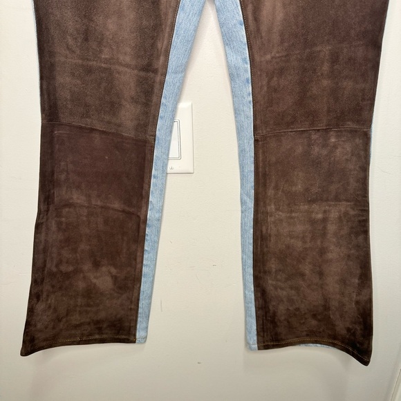 Just Cavalli Mixed Media Leather Panel Flare Jeans Size 32/ EU 46 - Picture 5 of 15